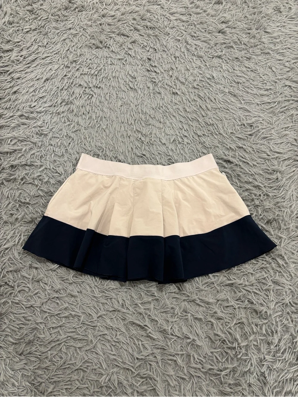 Nike Court Dri-Fit Women’s Cream Navy Pleated Tennis Skort Golf Pickleball Large